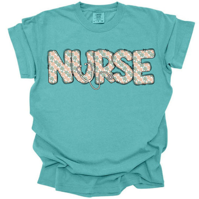 Pastel Floral Nursing Nurse + RN - Comfort Colors Series