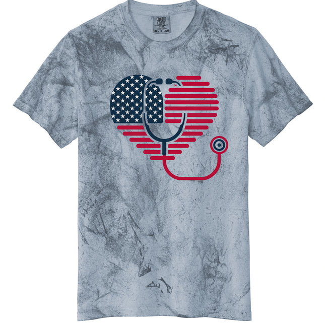 American Flag with Stethoscope - Comfort Colors Series