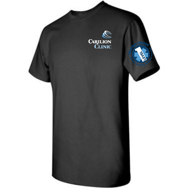 Carilion Clinic Trauma Center on the Sleeve Gildan 5000 SS T-Shirt