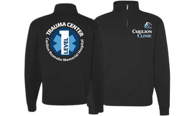 Carilion Clinic with Trauma Logo - Jerzees 995M Quarter Zip Sweatshirt