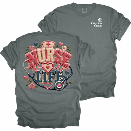 Carilion Clinic Faux Chenille Nurse Life - Comfort Colors T-Shirt