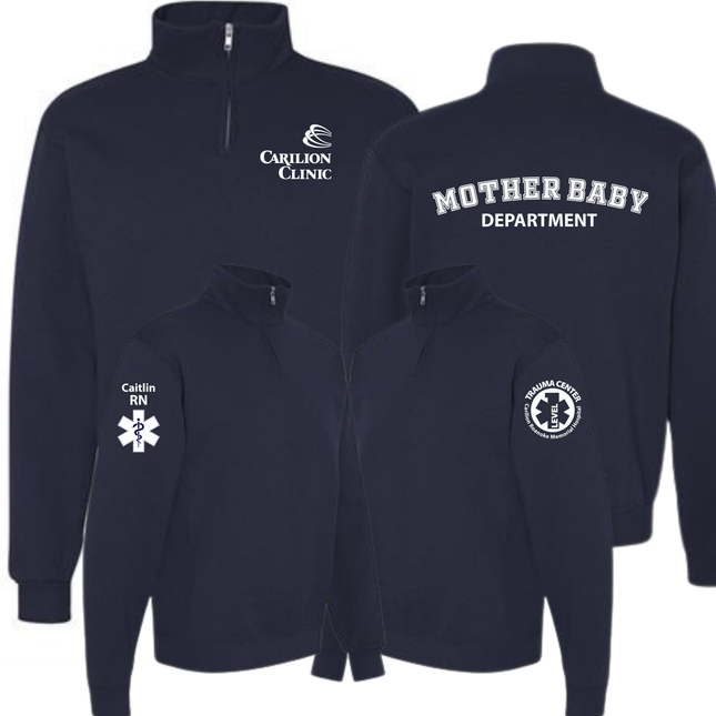 Carilion Clinic Specialty Department - Navy Jerzees Quarter Zip Sweatshirt