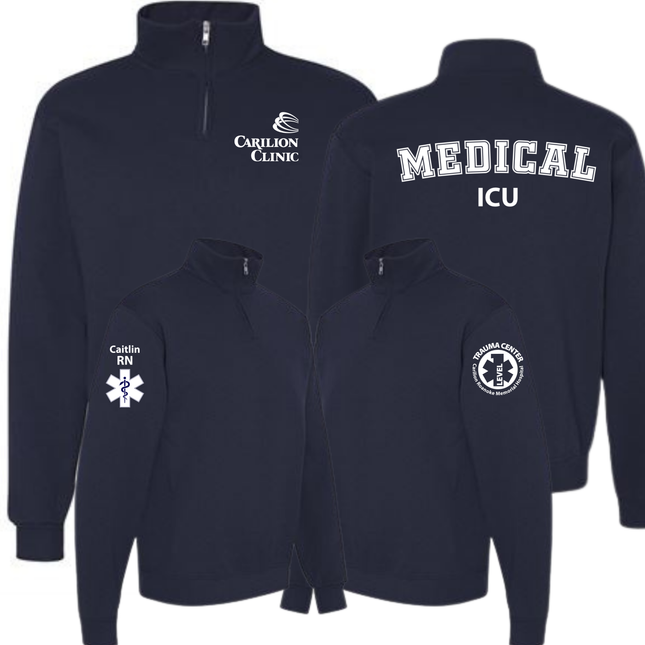 Carilion Clinic Specialty Department - Navy Jerzees Quarter Zip Sweatshirt