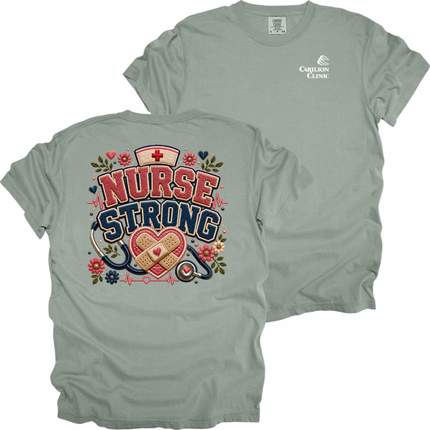 Carilion Clinic Faux Chenille Nurse Strong - Comfort Colors T-Shirt