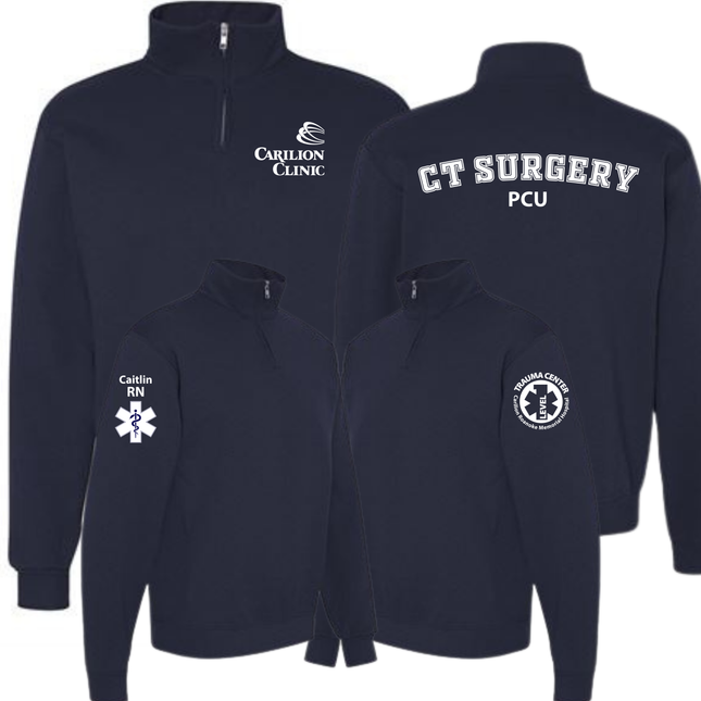 Carilion Clinic Specialty Department - Navy Jerzees Quarter Zip Sweatshirt
