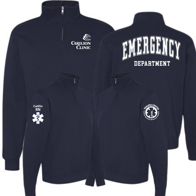 Carilion Clinic Specialty Department - Navy Jerzees Quarter Zip Sweatshirt