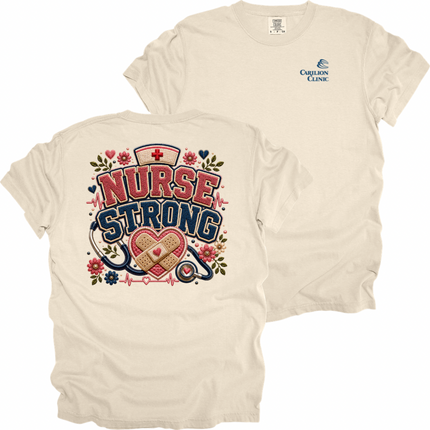 Carilion Clinic Faux Chenille Nurse Strong - Comfort Colors T-Shirt