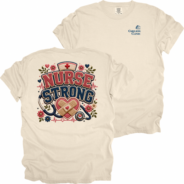 Carilion Clinic Faux Chenille Nurse Strong - Comfort Colors T-Shirt