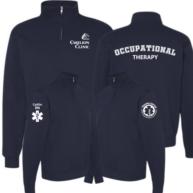 Carilion Clinic Specialty Department - Navy Jerzees Quarter Zip Sweatshirt
