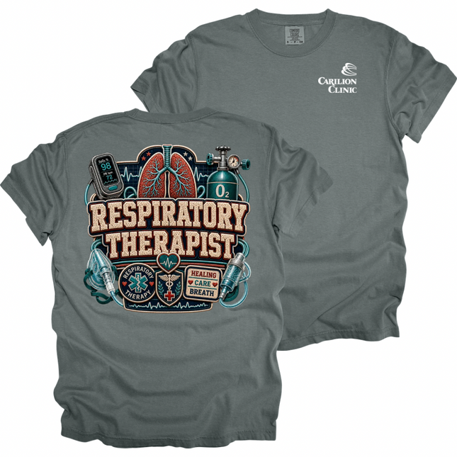 Carilion Clinic Faux Chenille Respiratory Therapy - Comfort Colors T-Shirt