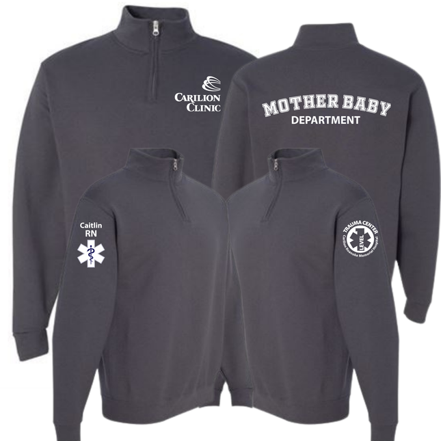 Carilion Clinic Specialty Department - Charcoal Jerzees Quarter Zip Sweatshirt
