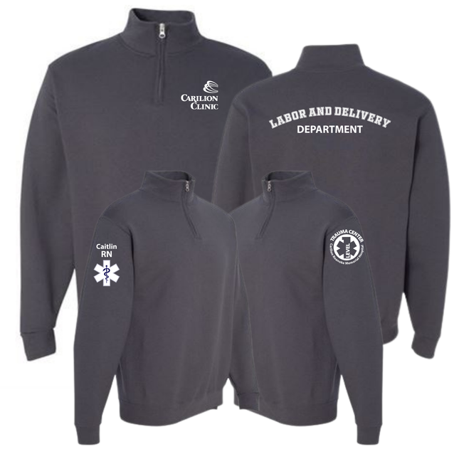 Carilion Clinic Specialty Department - Charcoal Jerzees Quarter Zip Sweatshirt