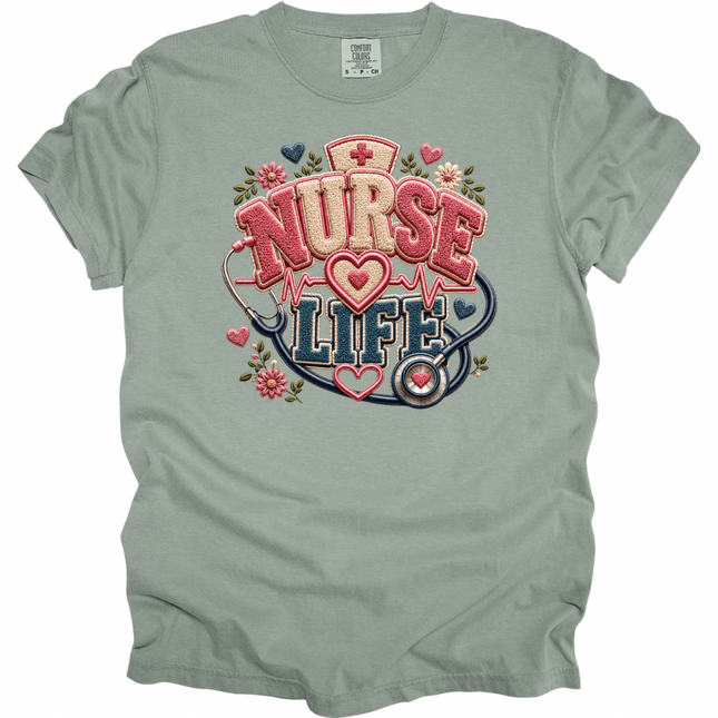 Faux Chenille Nurse Life - Comfort Colors T-Shirt