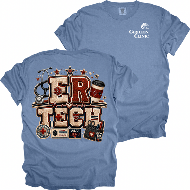 Carilion Clinic Faux Chenille ER Tech - Comfort Colors T-Shirt