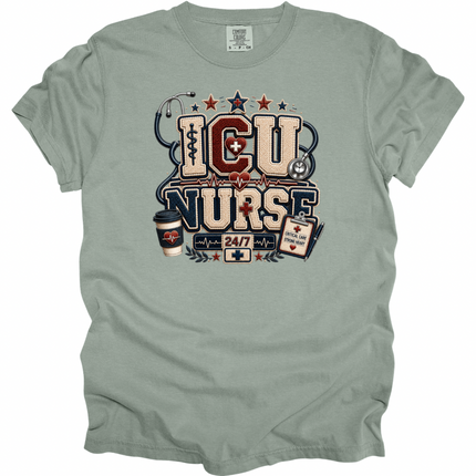 Faux Chenille ER and ICU Nurse - Comfort Colors T-Shirt