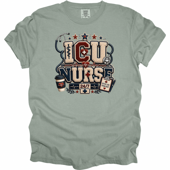 Faux Chenille ER and ICU Nurse - Comfort Colors T-Shirt