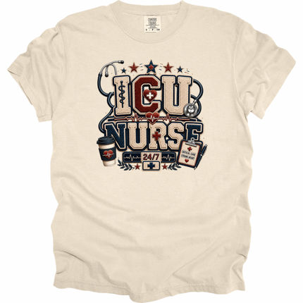 Faux Chenille ER and ICU Nurse - Comfort Colors T-Shirt