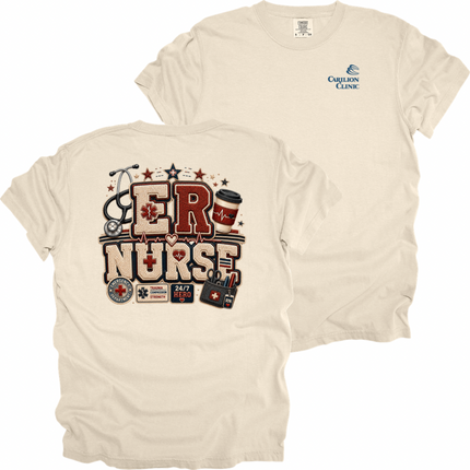 Carilion Clinic Faux Chenille ER and ICU Nurse- Comfort Colors T-Shirt