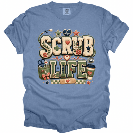 Faux Chenille Scrub Life - Comfort Colors T-Shirt