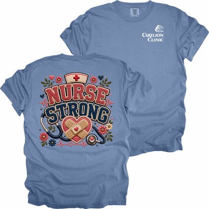 Carilion Clinic Faux Chenille Nurse Strong - Comfort Colors T-Shirt