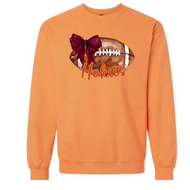 Croquette Hokies Football with Bow - Gildan Series