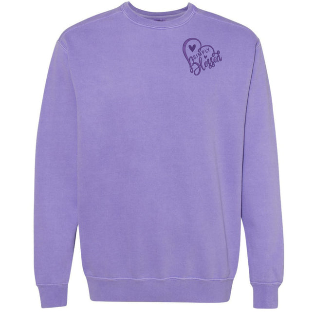 Simply Blessed Embroidered Pocket - Sweatshirt