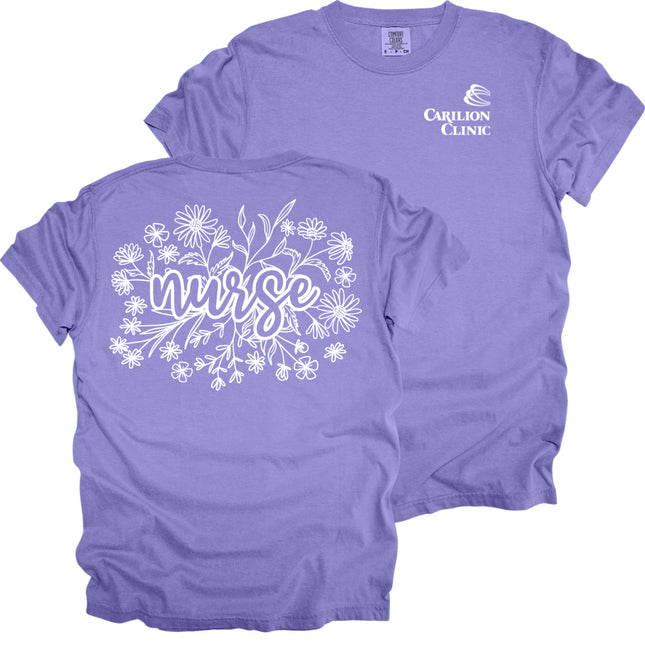 Carilion Clinic Floral Wildflower Nurse - Comfort Colors T-Shirt