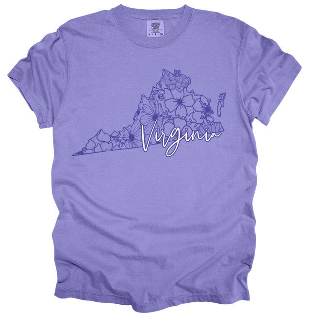 Floral Virginia  - Comfort Colors T-Shirt