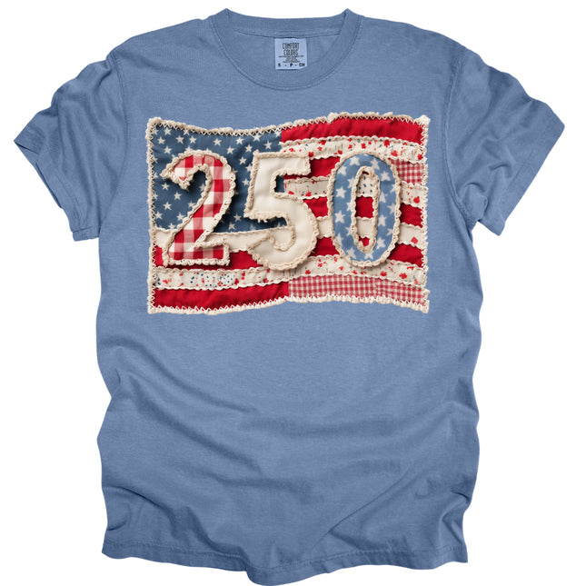 Faux Embroidery Flag with 250- Comfort Colors T-Shirt