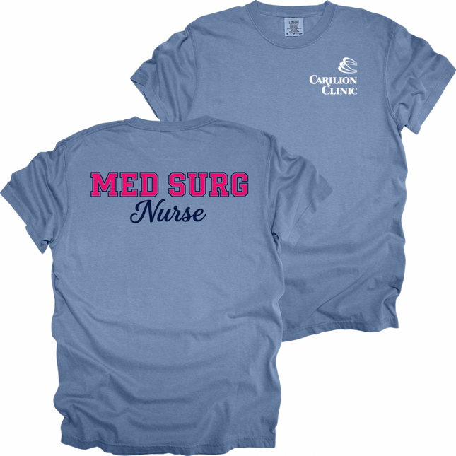 Carilion Clinic Varsity Hot Pink Departments- Comfort Colors T-Shirt
