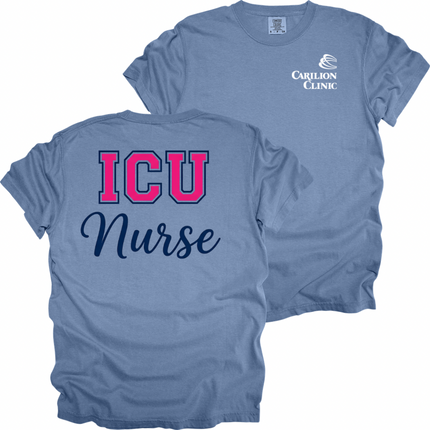 Carilion Clinic Varsity Hot Pink Departments- Comfort Colors T-Shirt