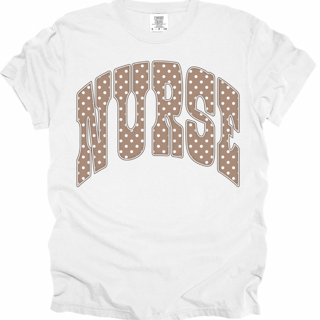 Brown Polka Dot Nurse - Comfort Colors T-Shirt