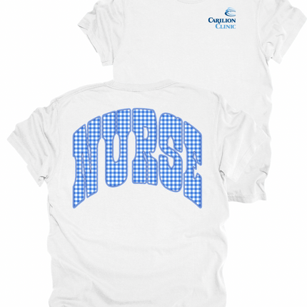 Carilion Clinic Gingham Nurse - Comfort Colors T-Shirt