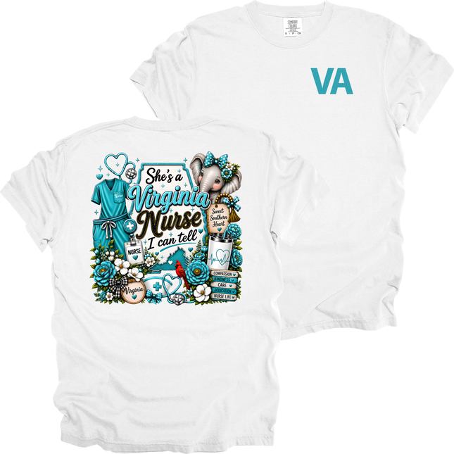 Veterans Affair - She's A Virginia Nurse - Comfort Colors T-Shirt