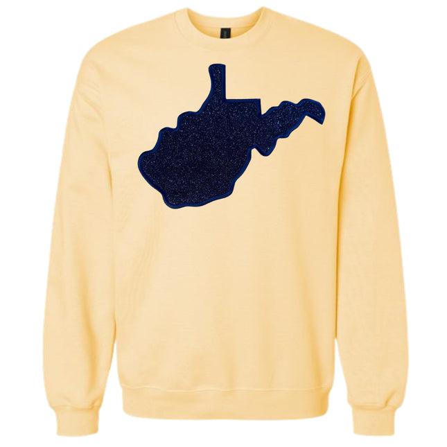 West Virginia Glitter Embroidered Sweatshirt