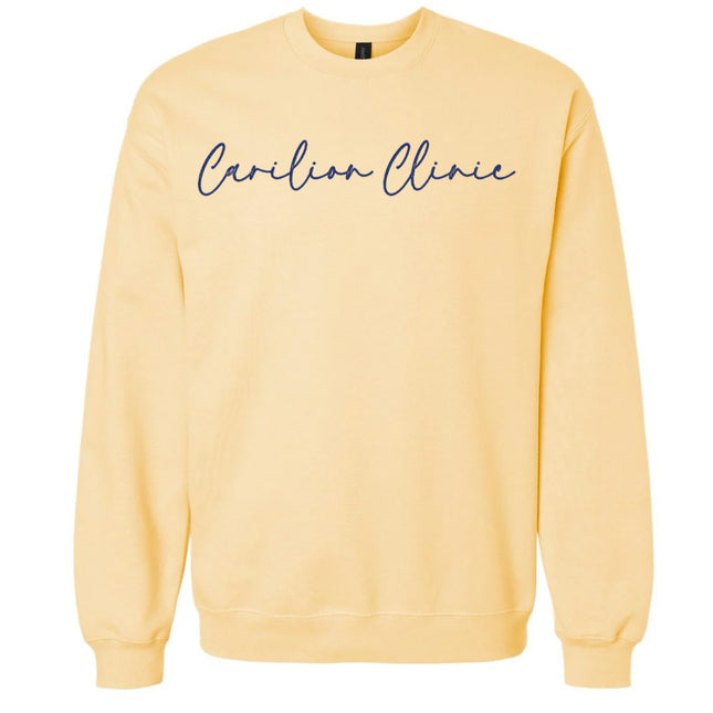 Embroidered Carilion Clinic cursive  writing Sweatshirts