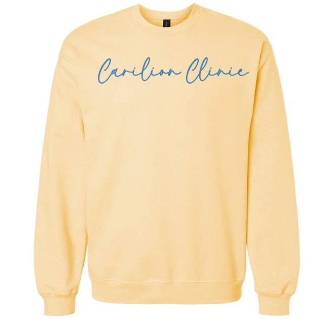 Embroidered Carilion Clinic cursive  writing Sweatshirts